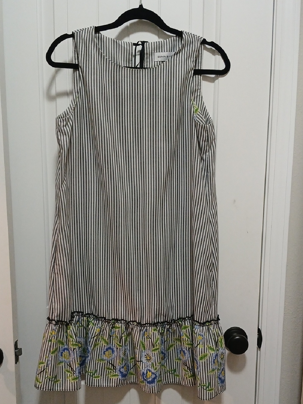 Emma & Michele Black and White Striped Women’s Dress